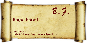 Bagó Fanni névjegykártya